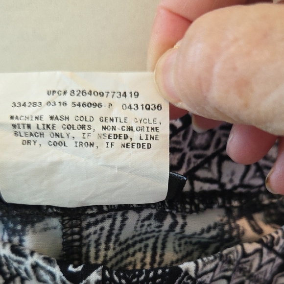 AB Studio Black, Grey and White Patterned Wide Leg Pants Women's Size XL - Picture 3 of 10